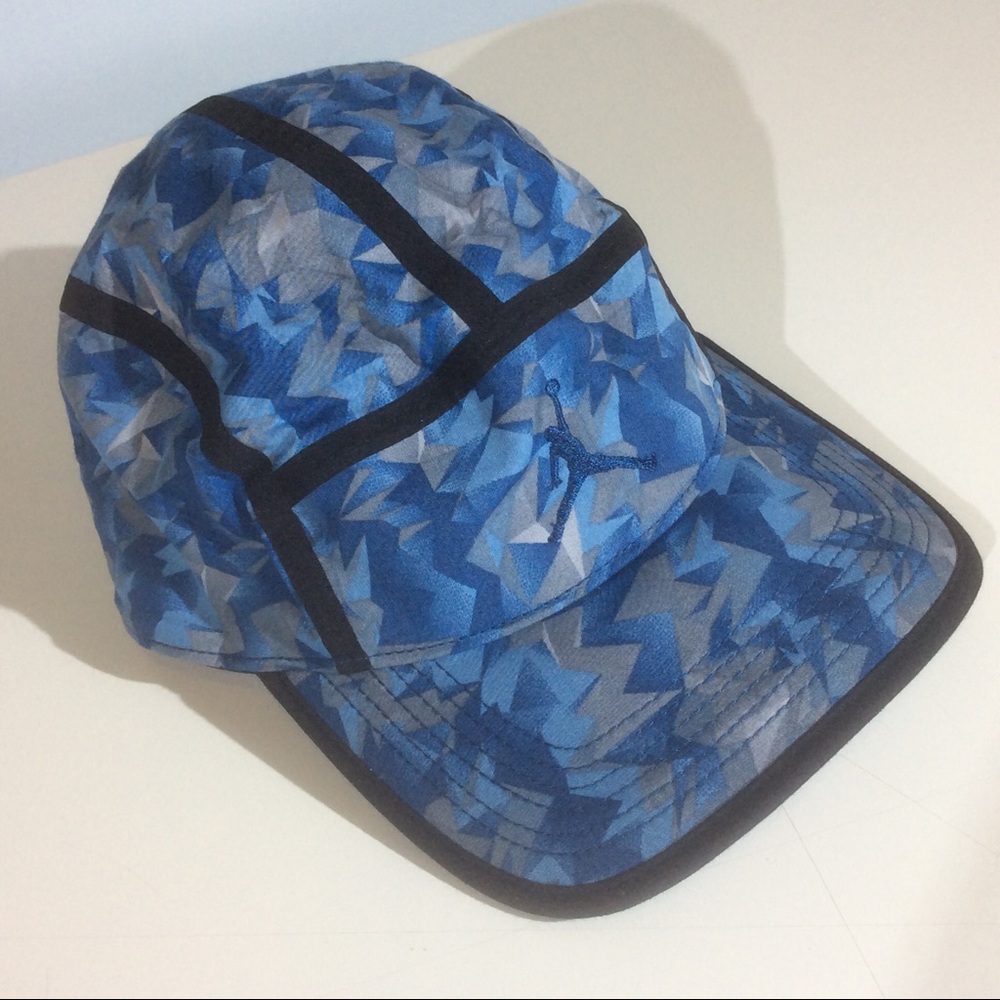 Jordan Jumpman 5 Panel Hat Blue Camo Adjustable Strap Back Cap Air Chicago Bulls